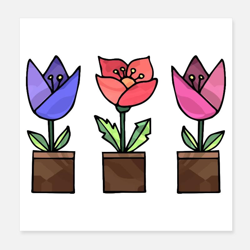 Blumen Poster 20x20 cm