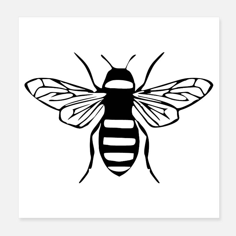 Bee Honey Bee Beekeeper Gift Poster 8" x 8" (20x20 cm)