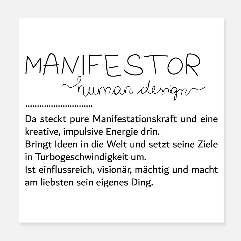 Ich bin ein Manifestor Poster 20x20 cm