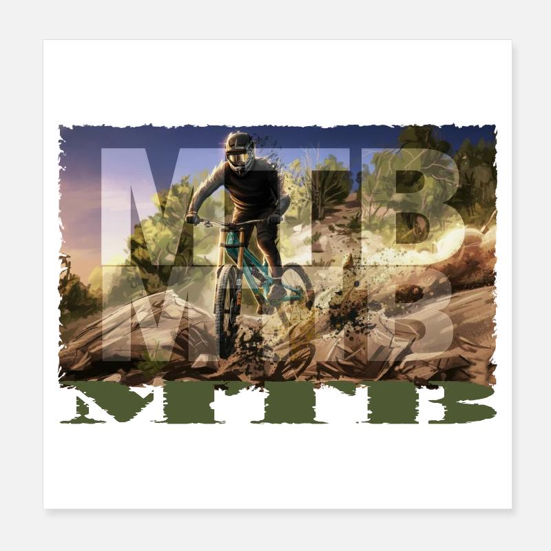 MTB - Poster 8" x 8" (20x20 cm) - white