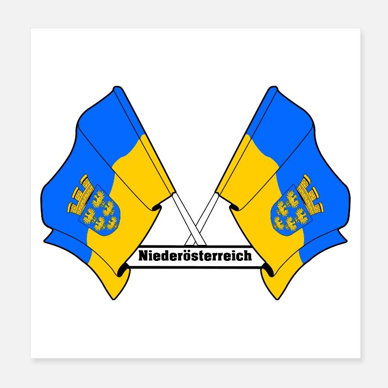 Lower Austria Flag with Text Poster 8" x 8" (20x20 cm)