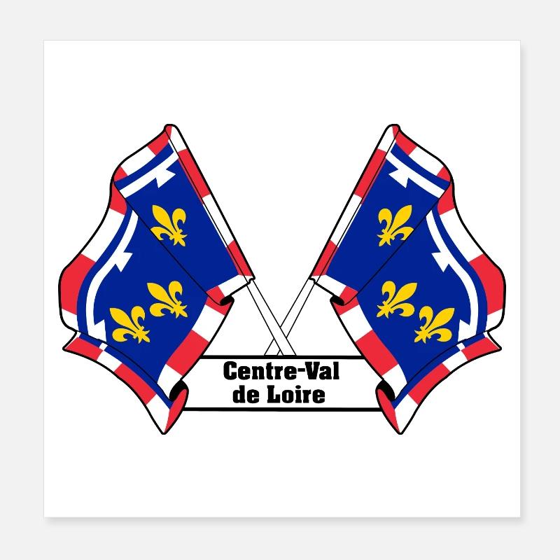 Texte du Centre-Val de Loire Poster 20 x 20 cm