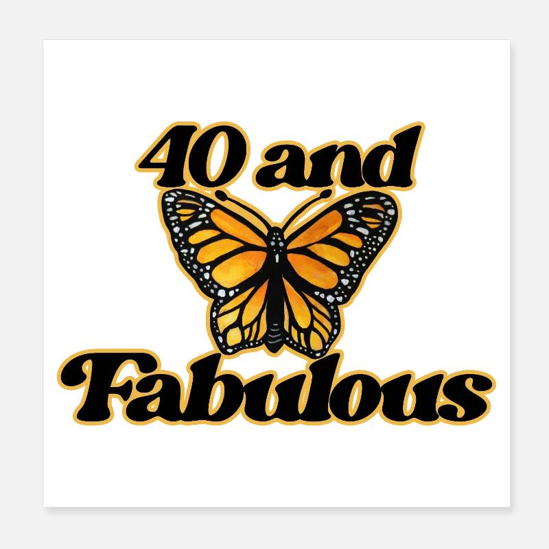 Quarante et Fabuleux Papillon Poster 20 x 20 cm