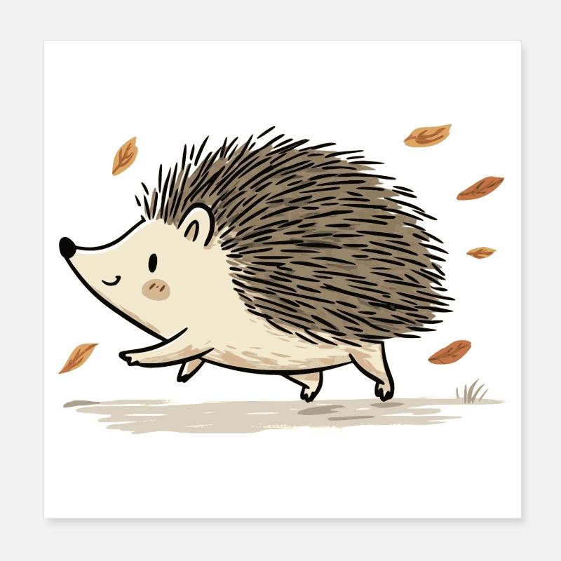 putziges Igelkind - Poster 20x20 cm - Weiß