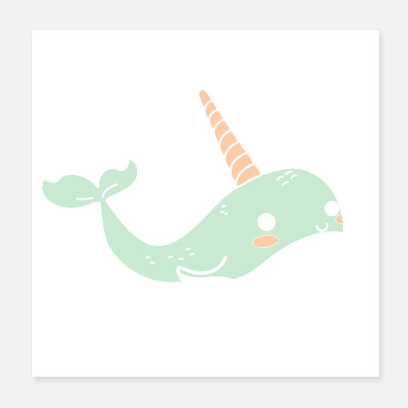 Narwal Poster 20x20 cm