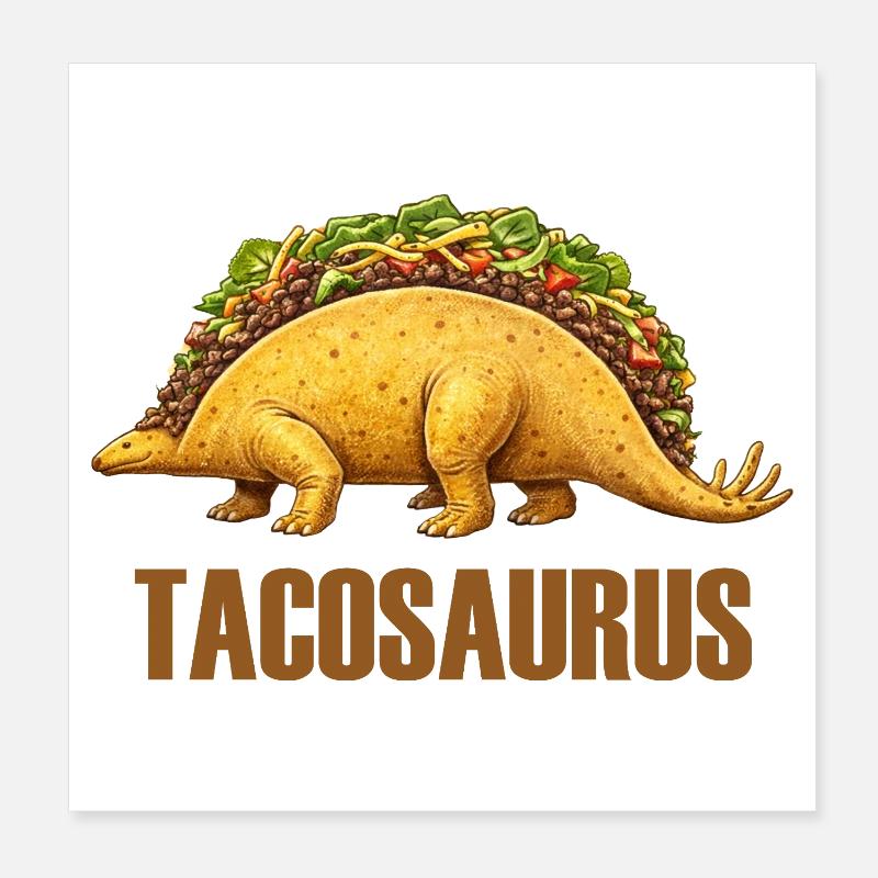 Tacosaurus – Dino rencontre Tex-Mex Poster 20 x 20 cm