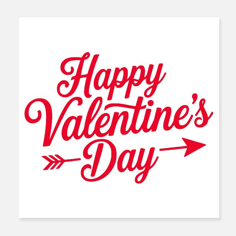 Valentine Script Herzpfeil Poster 20x20 cm