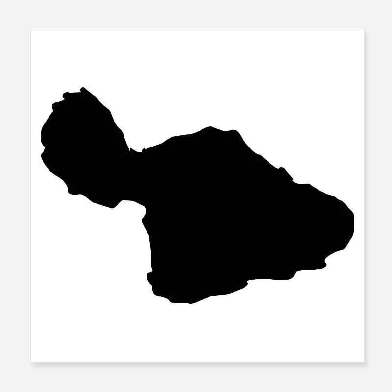 Maui map Poster 8" x 8" (20x20 cm)