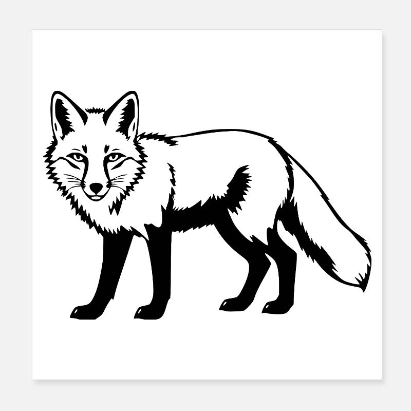 Fox Poster 8" x 8" (20x20 cm)