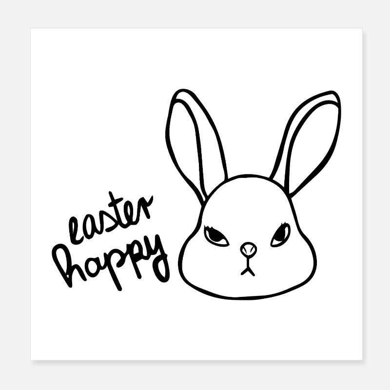 Sarkastischer Osterhase - Easter Happy Bunny Poster 20x20 cm