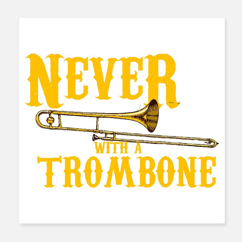 Never Understands: Trombone Girl Poster 8" x 8" (20x20 cm)