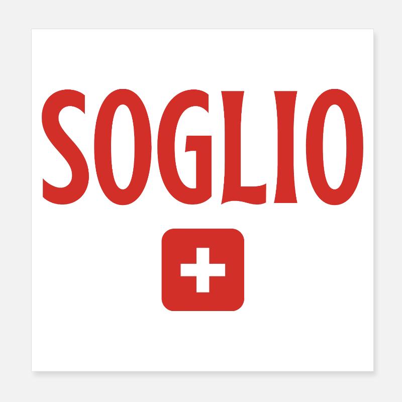 Drapeau suisse de Soglio Poster 20 x 20 cm