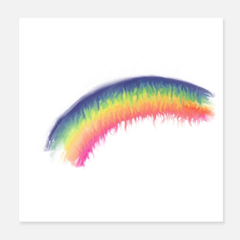 Regenbogen Pinselbogen Poster 20x20 cm