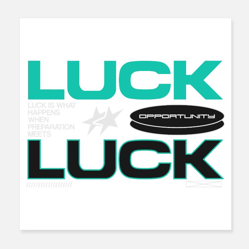 Luck & Opportunity Motif Poster 8" x 8" (20x20 cm)