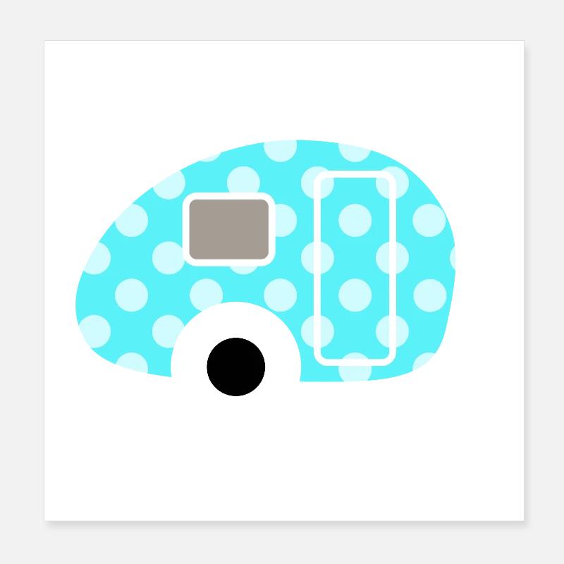 Caravan Dots Camping Punkte Camper Vintage Retro Poster 20x20 cm