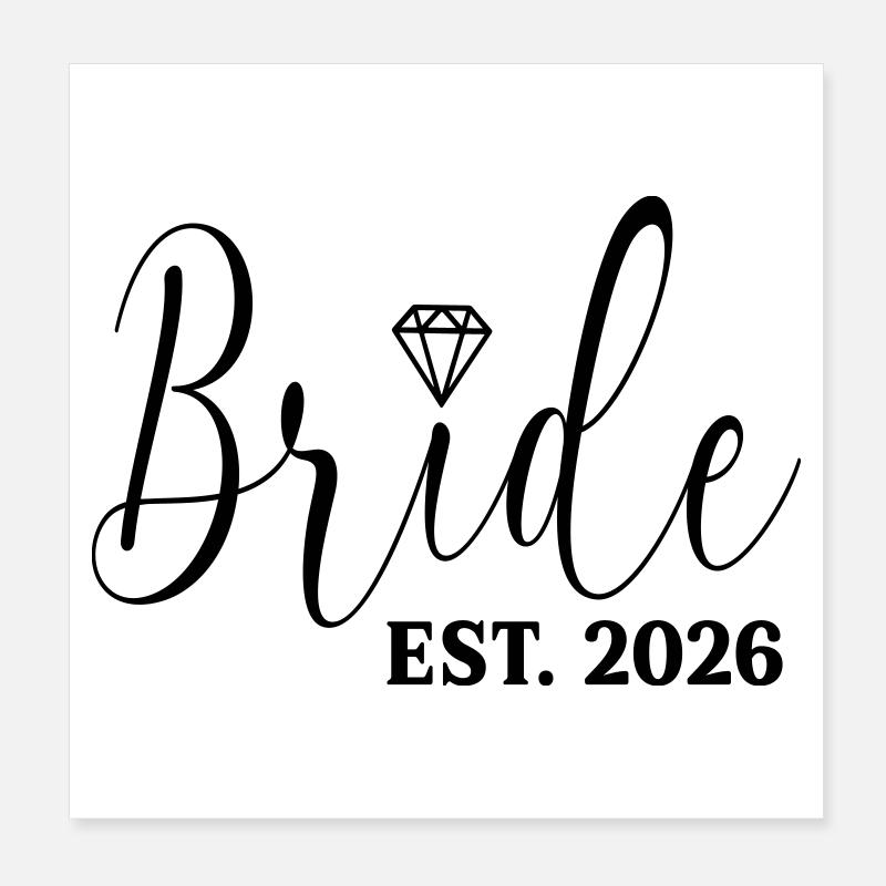 Bride Wedding 2026 Poster 8" x 8" (20x20 cm)