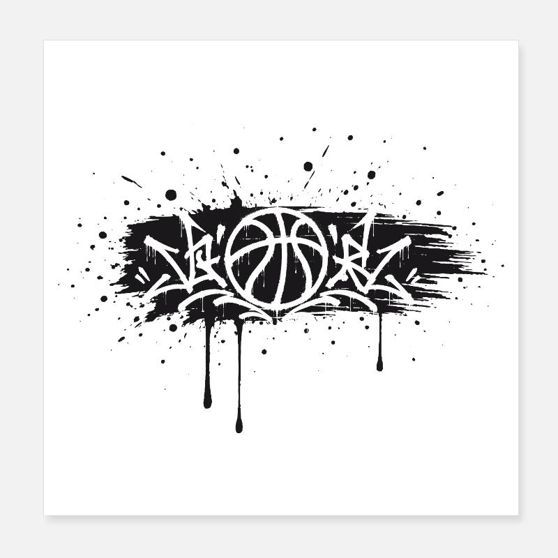 Conception de Splash de Basket Graffiti Streetball Poster 20 x 20 cm