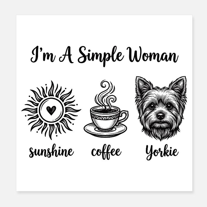 Femmes simples amoureuses de Yorkie Poster 20 x 20 cm