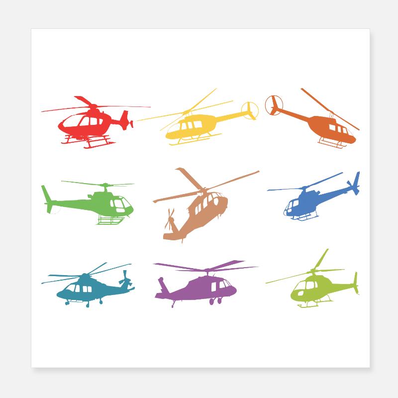 Helikopter Modellbau Pilot  Poster 20x20 cm