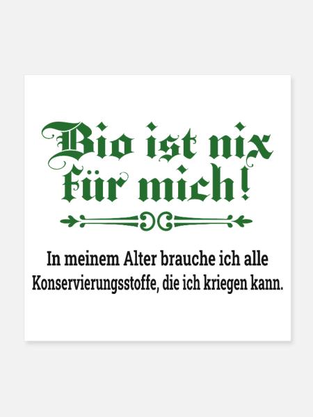 Bio ist nix für mich - Poster 20x20 cm - Weiß - Vorne