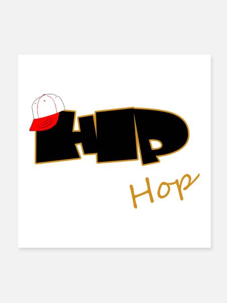 Hip Hop  - Poster 20x20 cm - Weiß - Vorne