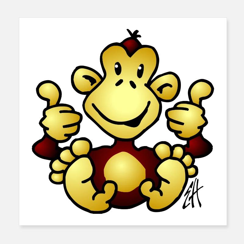 Singe Poster 20 x 20 cm