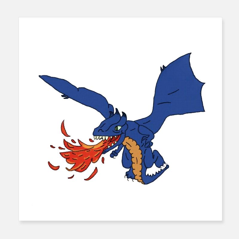 Drache Poster 20x20 cm