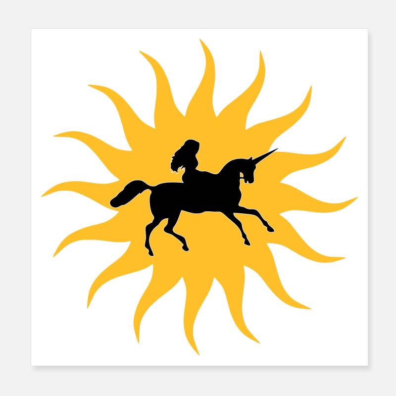 Sun avec Unicorn Poster 20 x 20 cm