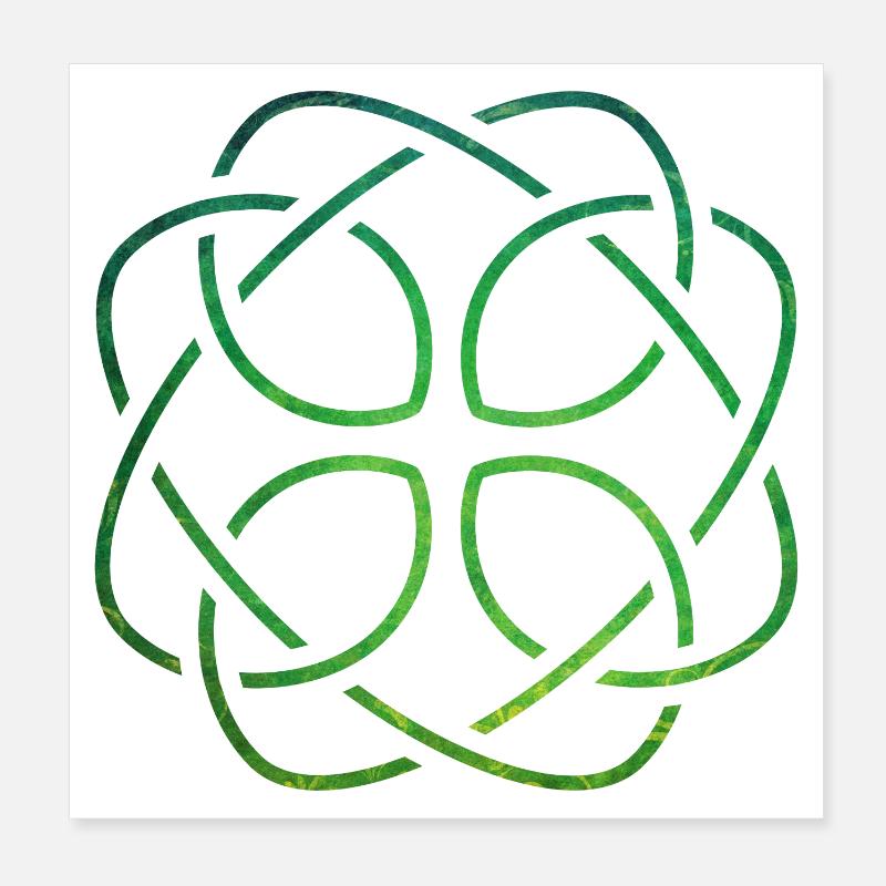 Celtic Knot - Poster 20x20 cm - Weiß