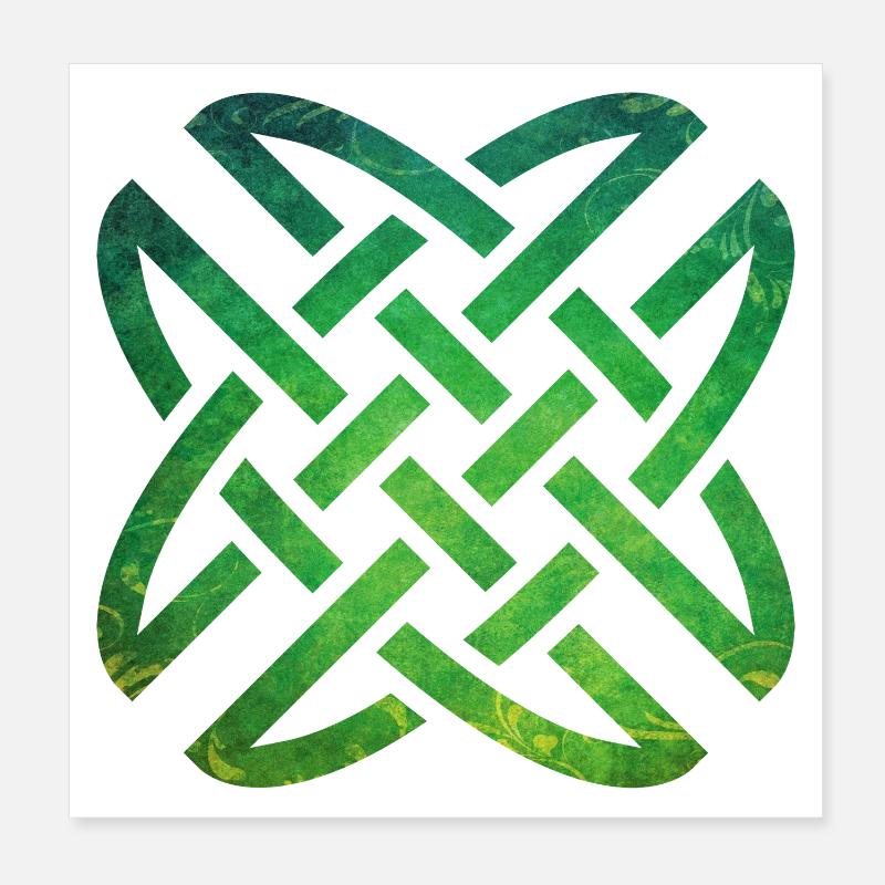 Celtic Knot - Poster 20x20 cm - Weiß