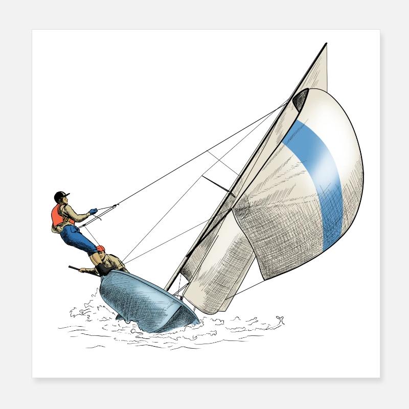Segelsport Poster 20x20 cm