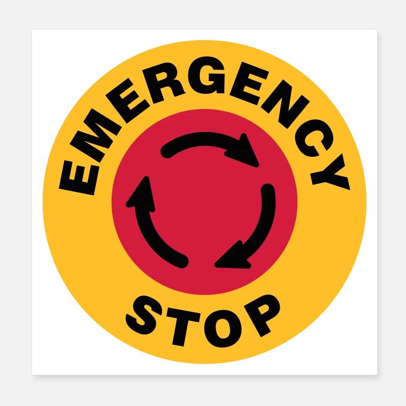 Notfall Stop Poster 20x20 cm