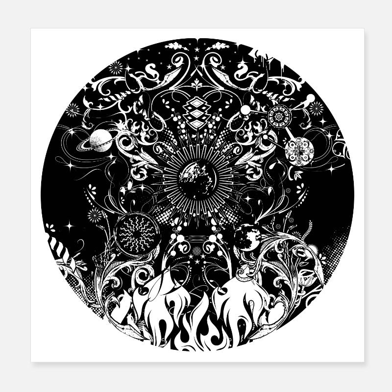 Les quatre éléments Poster 20 x 20 cm