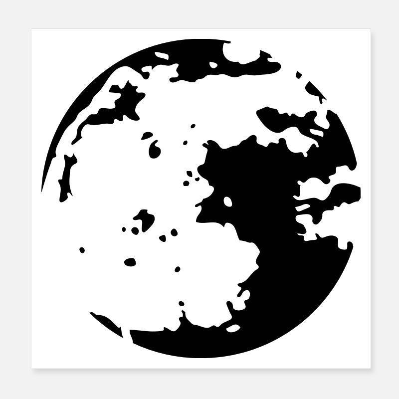Pochoir d'une lune Poster 20 x 20 cm