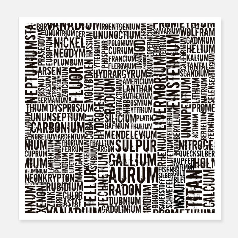 Chemische Elemente... Poster 20x20 cm