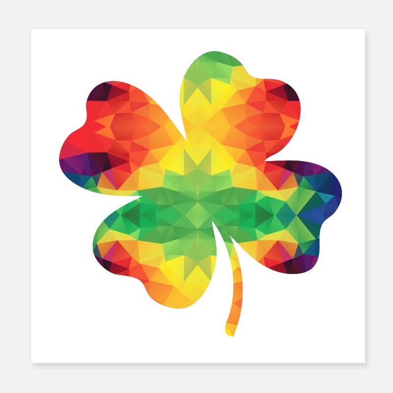 Colorful Shamrock Poster 8" x 8" (20x20 cm)