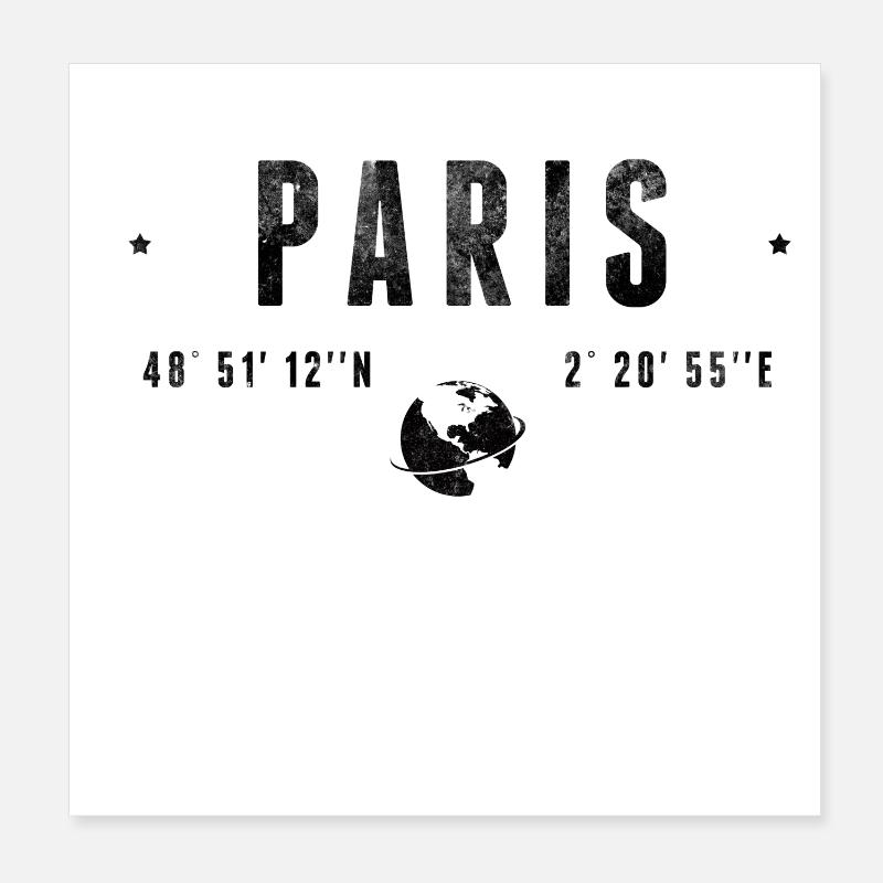 Paris Poster 8" x 8" (20x20 cm)