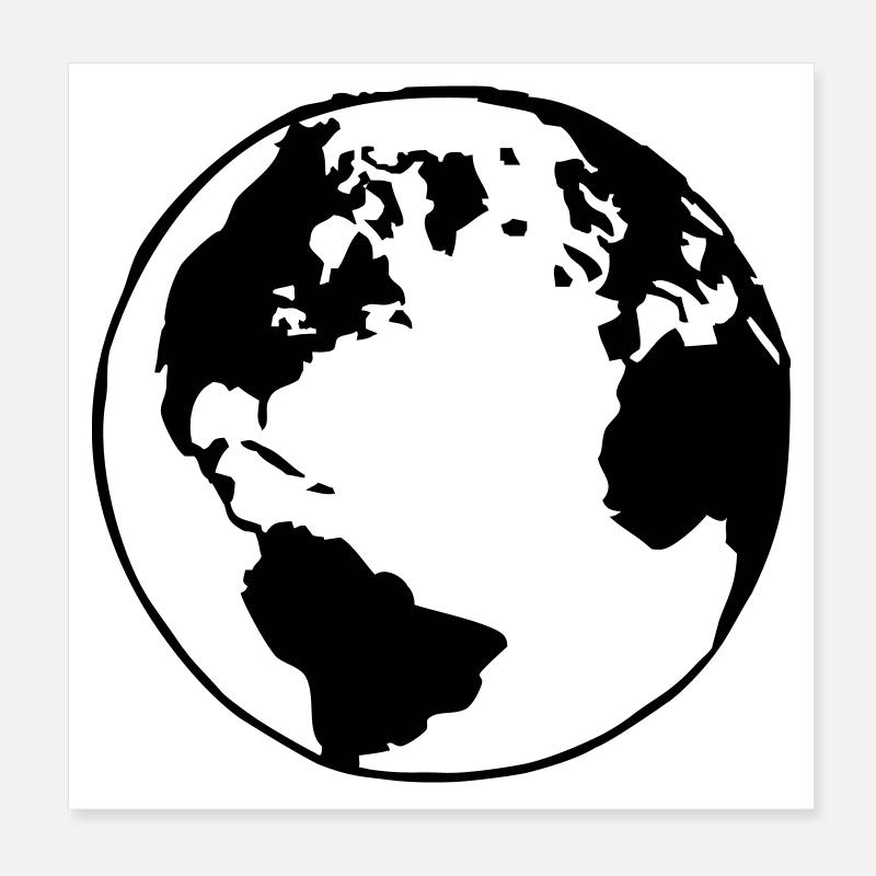 Der Globus Poster 20x20 cm