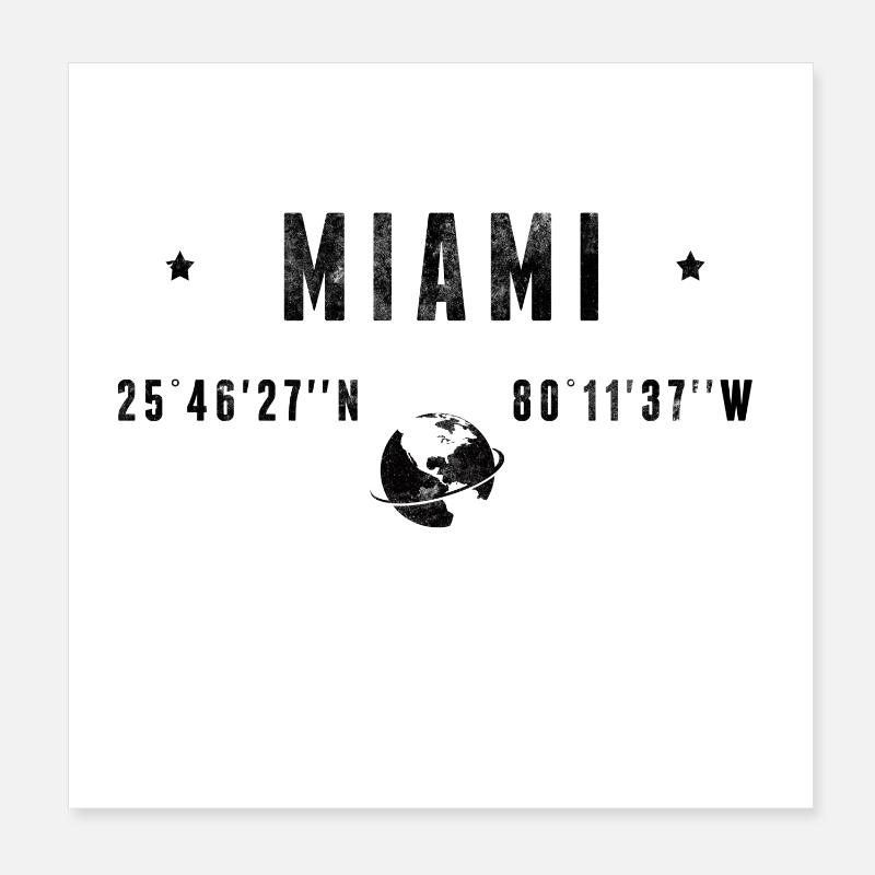 MIAMI Poster 8" x 8" (20x20 cm)