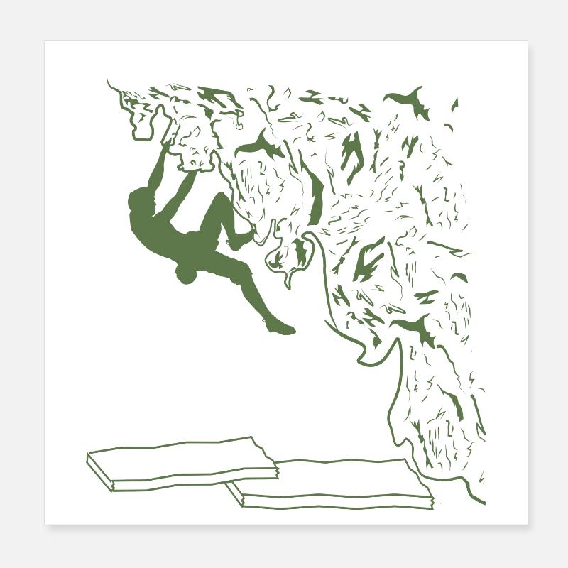 Bouldering with passion - Poster 8" x 8" (20x20 cm) - white