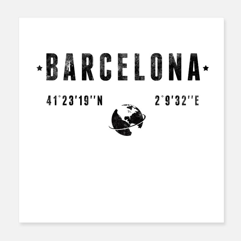 Barcelona - Poster 20x20 cm - Weiß