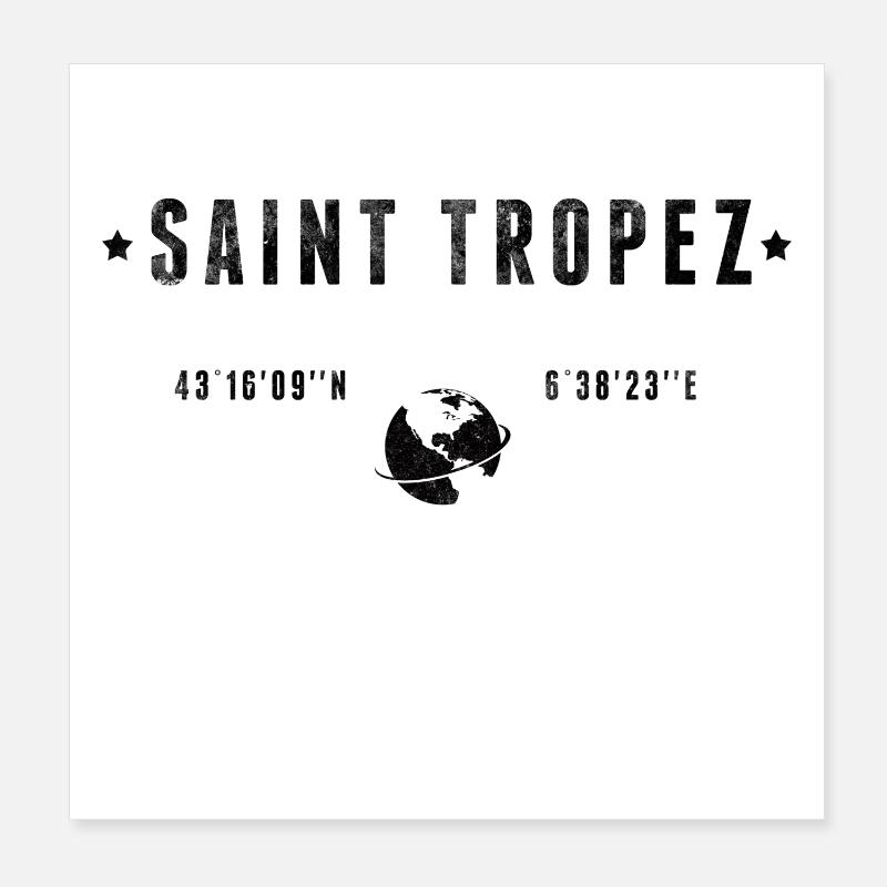Saint Tropez - Poster 20x20 cm - Weiß