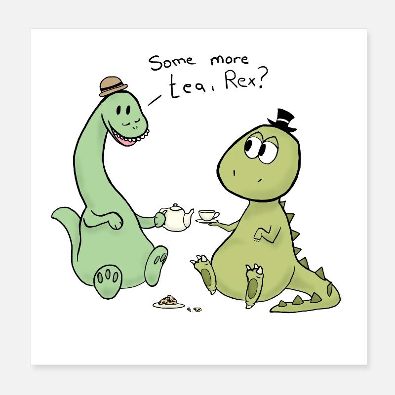 Tea Rex Poster 20x20 cm