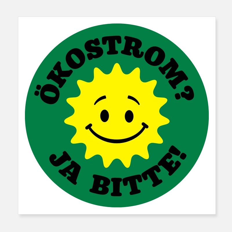 ökostrom ja bitte, atomkraft nein danke, bio öko Poster 20x20 cm