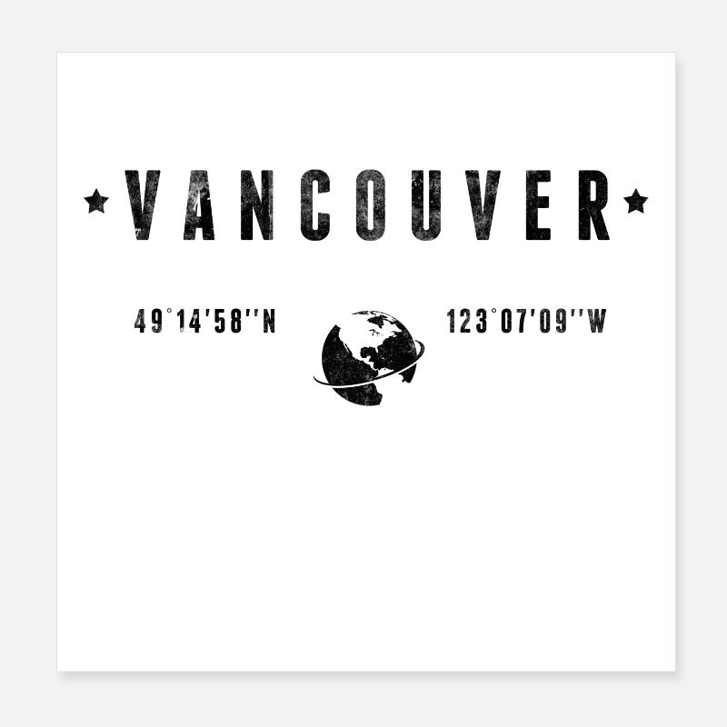 Vancouver - Poster 20x20 cm - Weiß