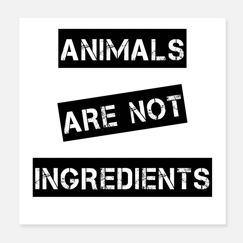 animals are not ingredients - Poster 8" x 8" (20x20 cm) - white
