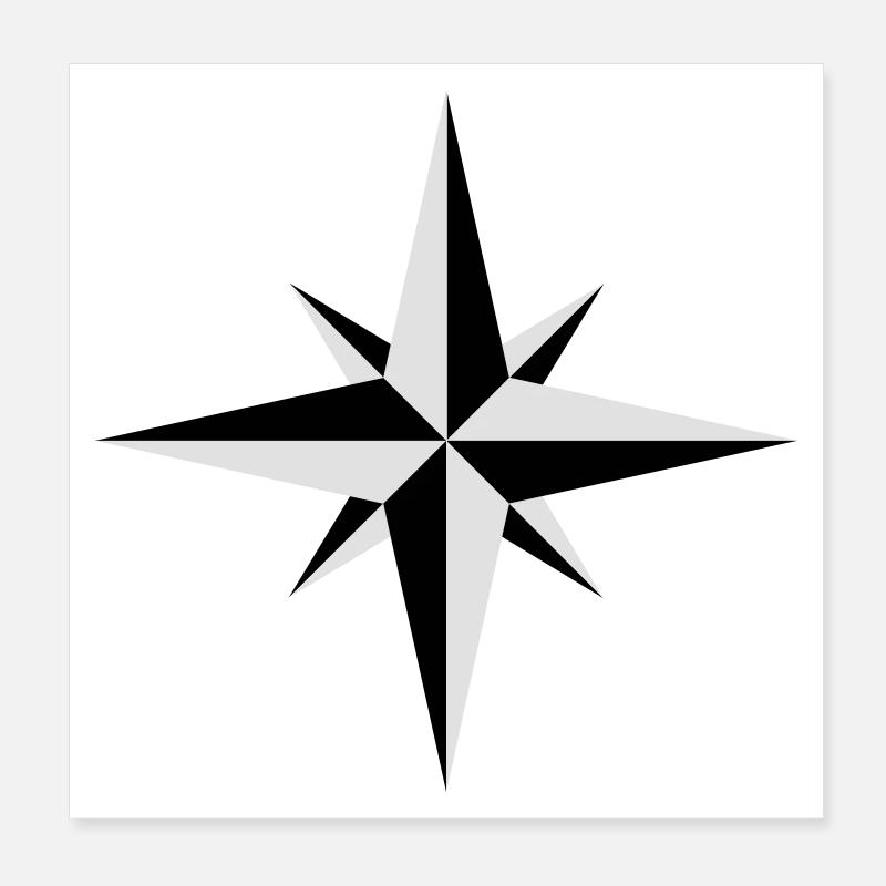 Kompass Poster 20x20 cm