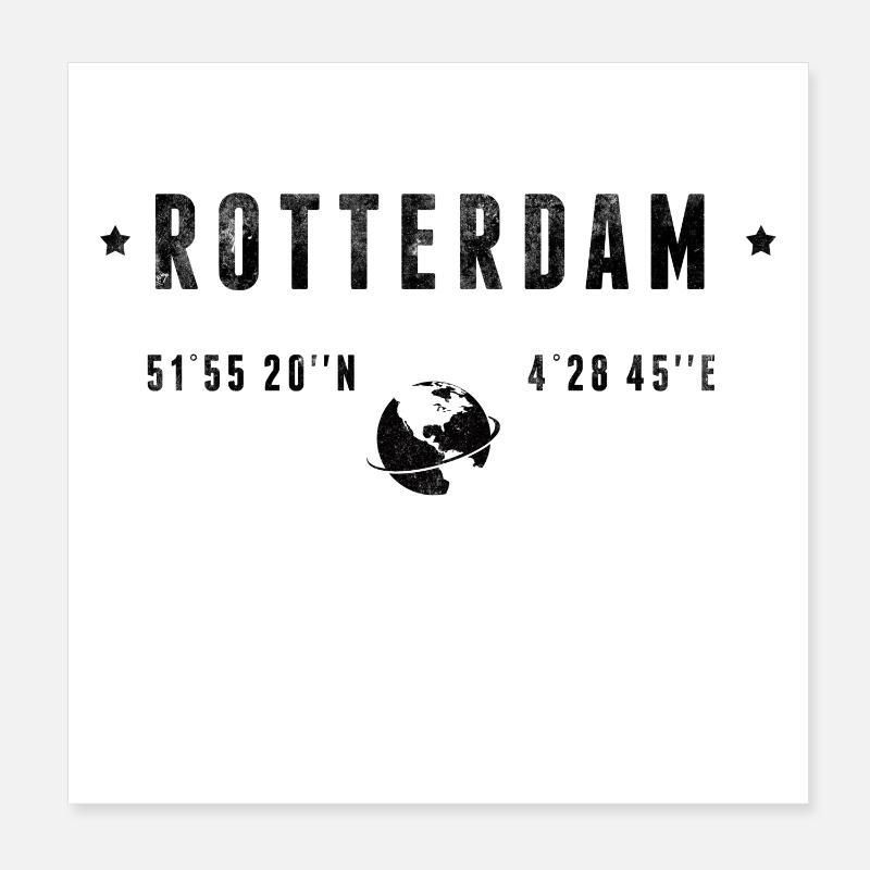 Rotterdam - Poster 20x20 cm - Weiß