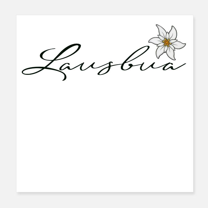 Lausbua mit Edelweiss Poster 20x20 cm