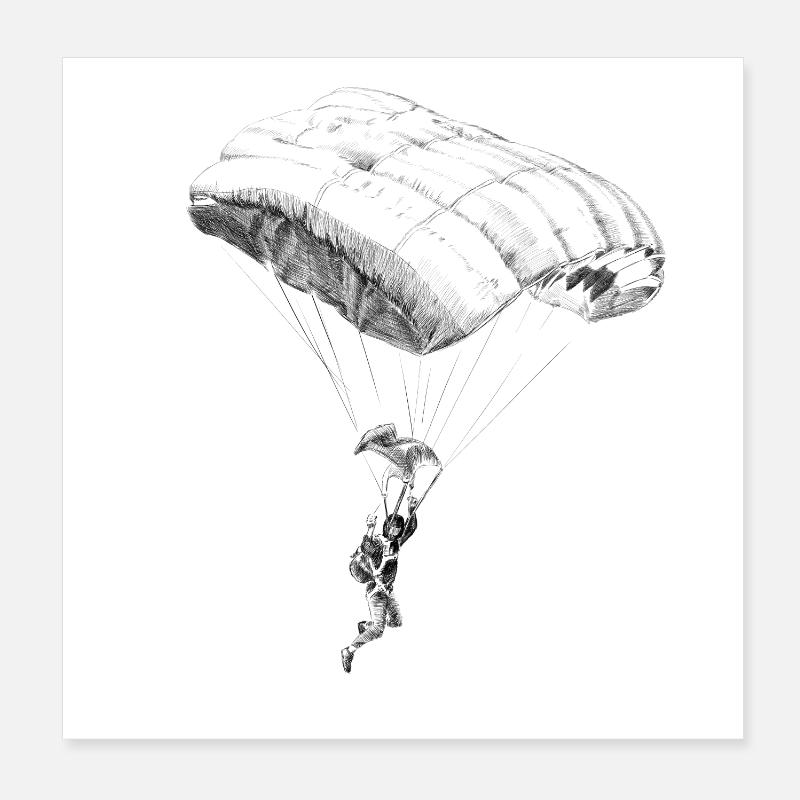 parachuting Poster 8" x 8" (20x20 cm)